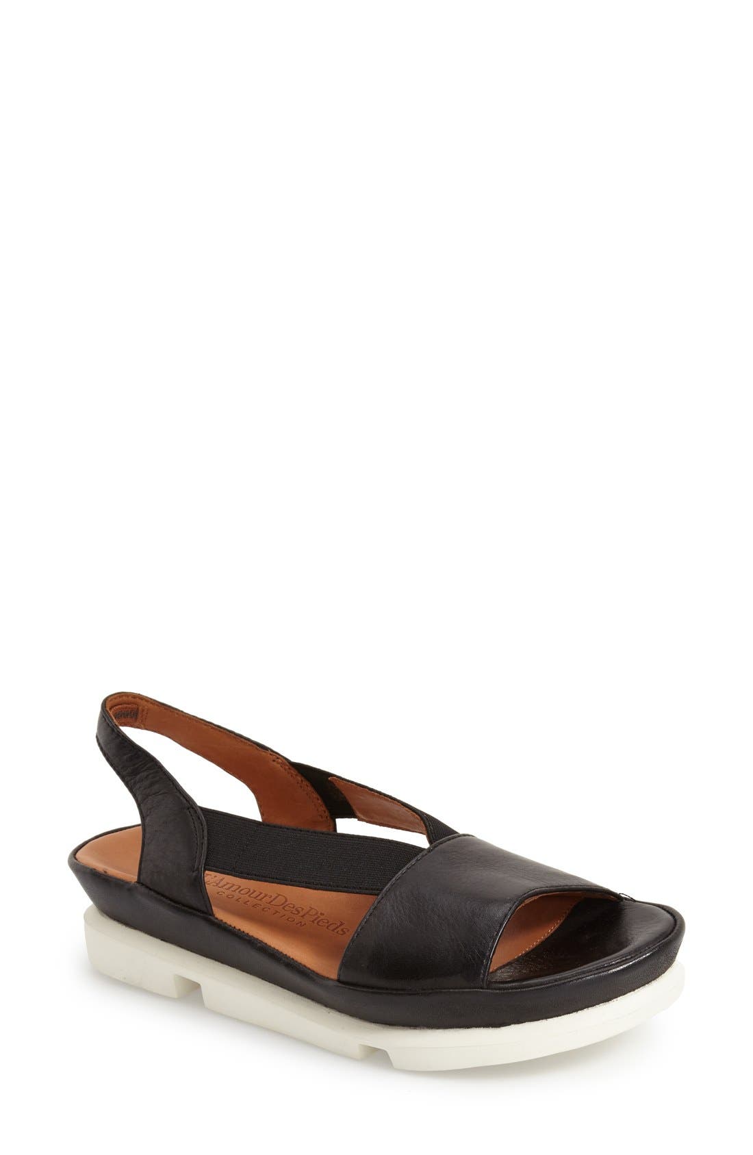 'Vivyan' Sandal, Main, color, BLACK LEATHER