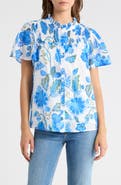 SUGARLIPS Aamian Floral Romy Mock Neck Cotton Top