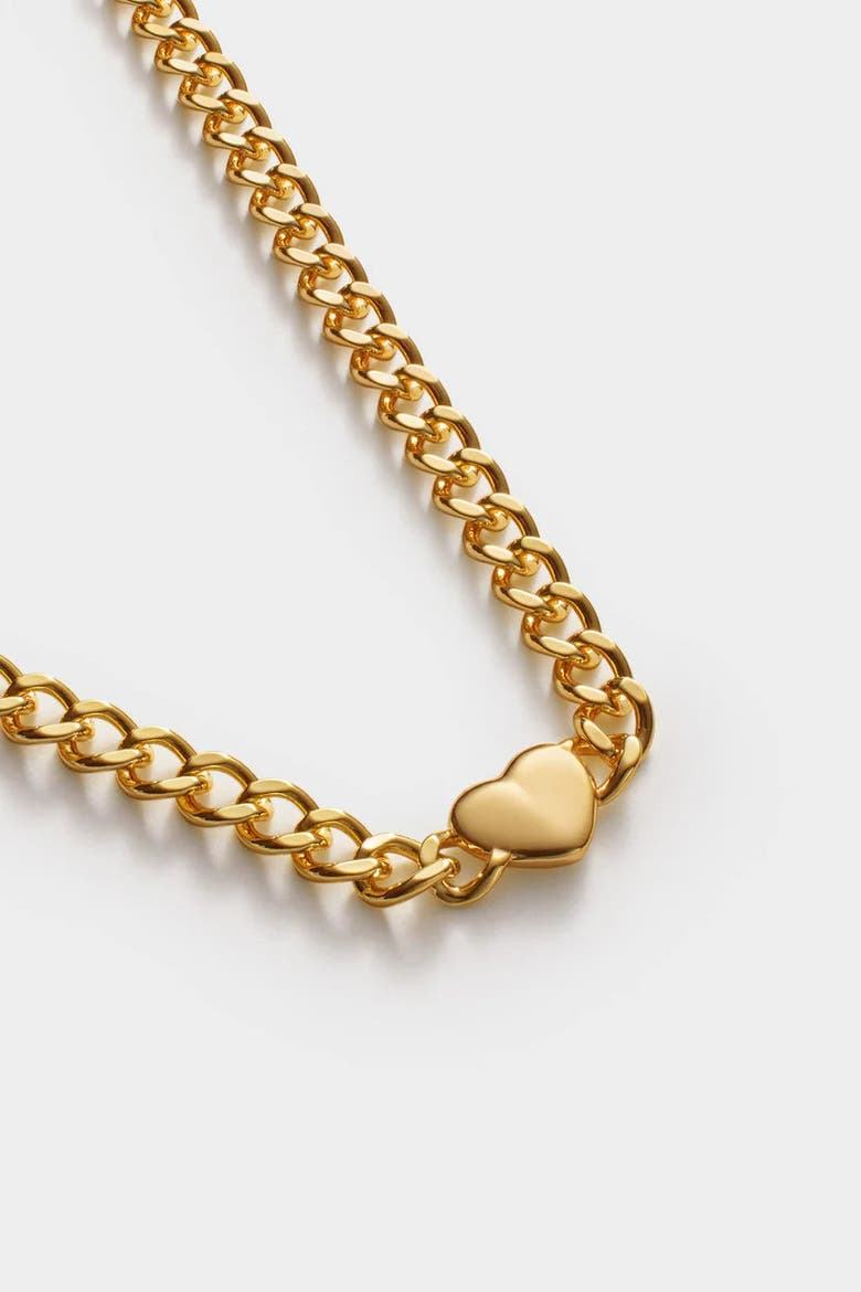 Allure Waterproof Gold Heart Chain Necklace, Alternate, color, Gold