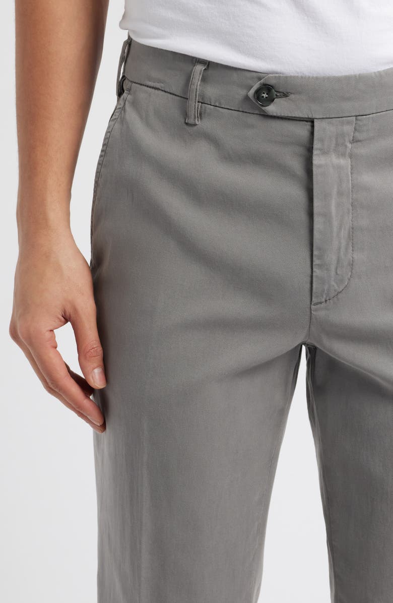 Canali Regular Fit Flat Front Comfort Twill Pants, Alternate, color, Grey
