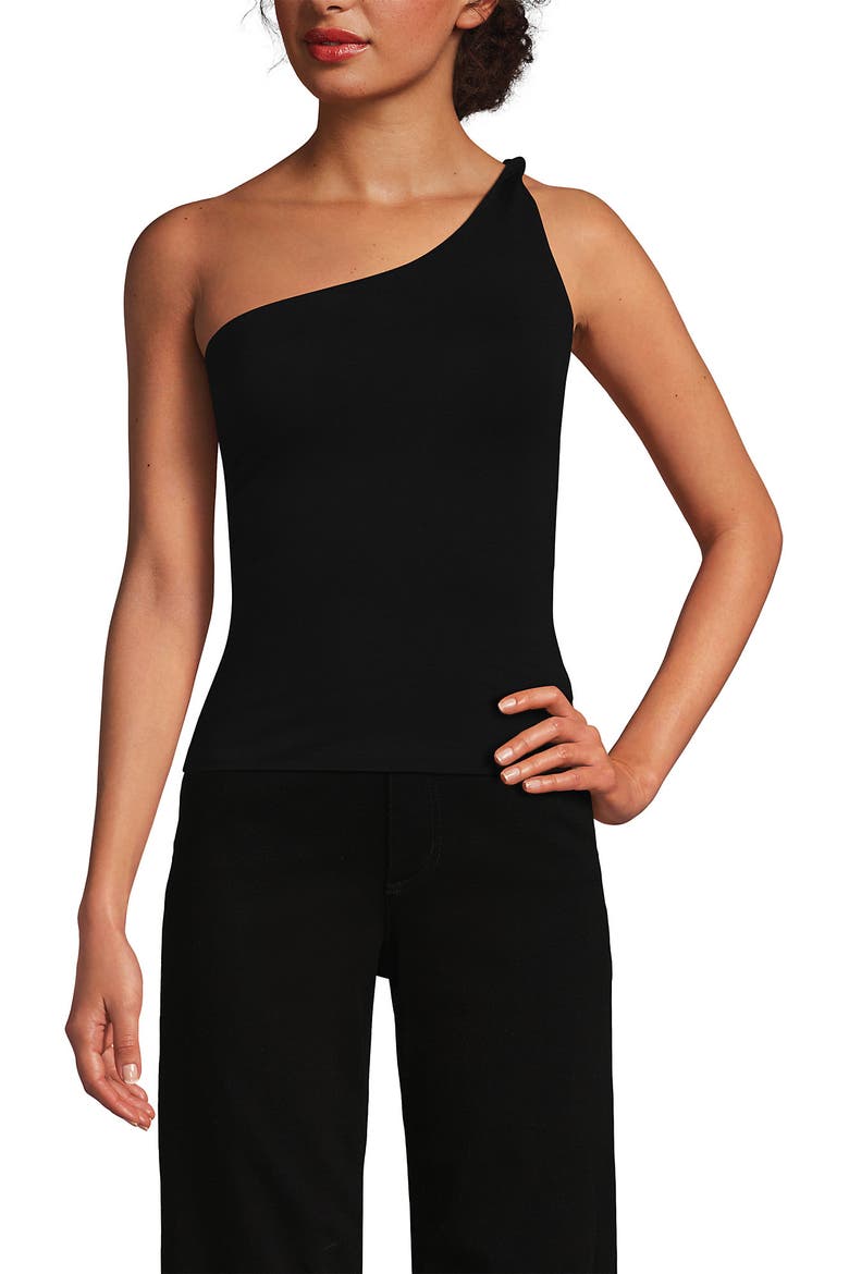 Slender One Shoulder Top, Main, color, Black