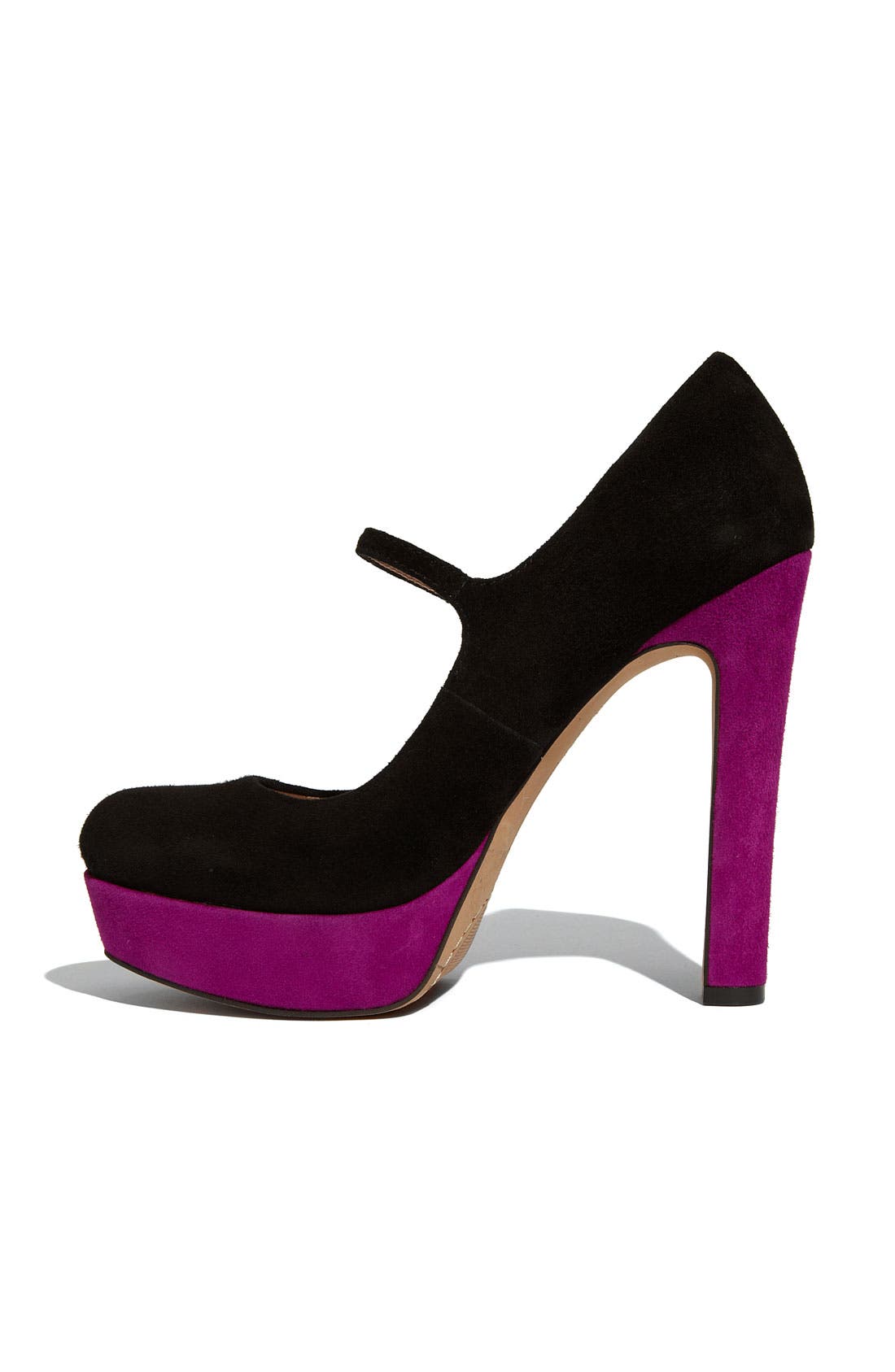 'Jasper' Mary Jane Pump, Alternate, color, BLACK/ FUCHSIA