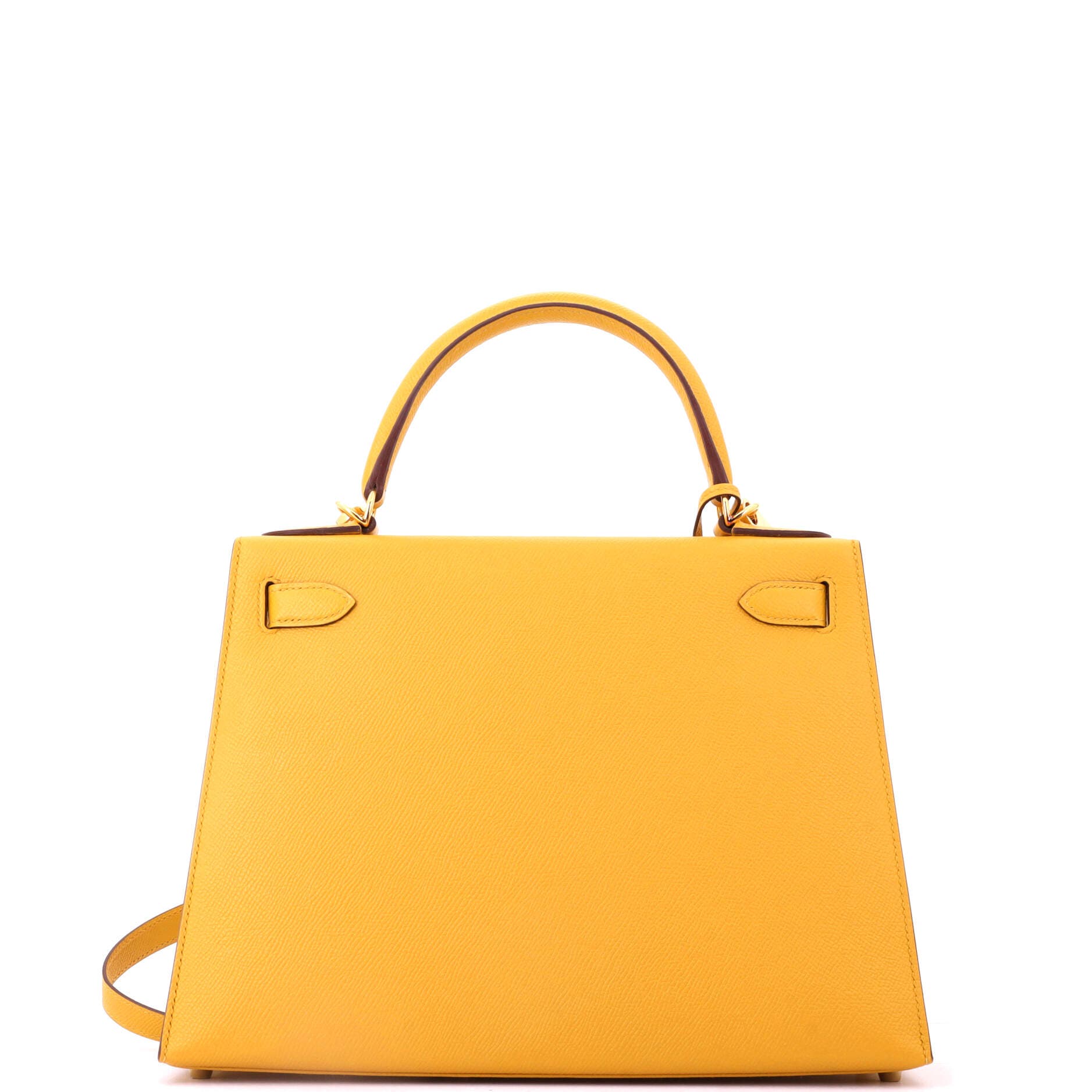 Pre-Owned Hermes Kelly Handbag Yellow Epsom with Gold Hardware 28, Alternate, color, Jaune Ambre