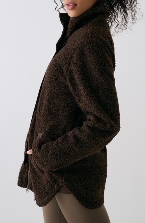 Lole Fiercely High Pile Fleece Jacket In Brown
