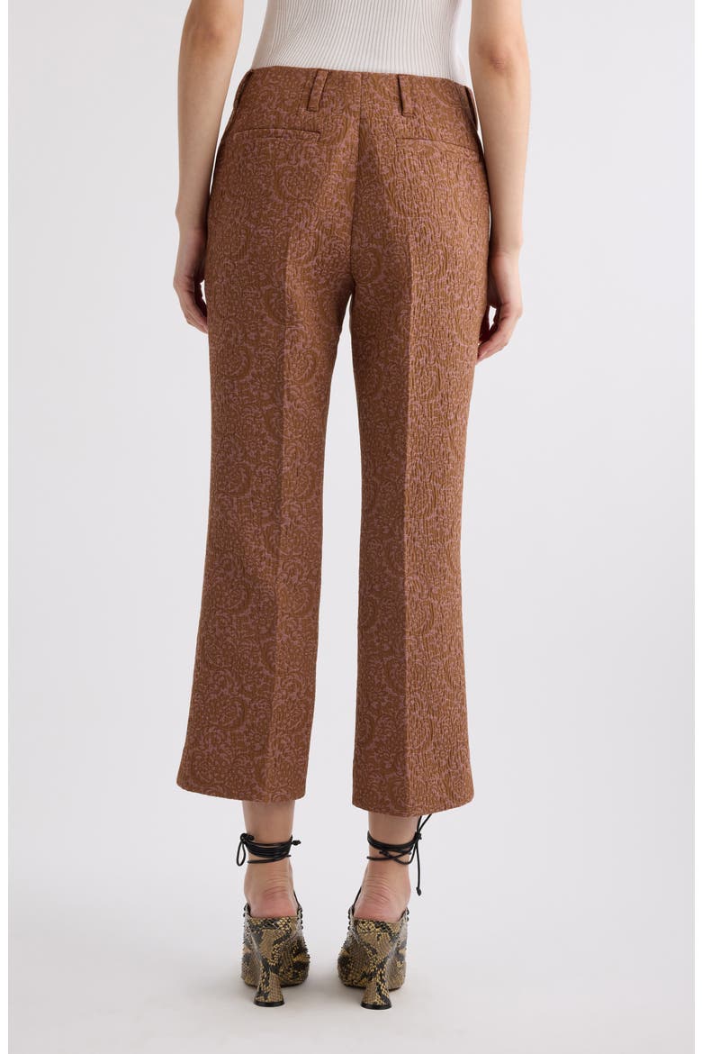 Paloma Floral Jacquard Crop Straight Leg Pants, Alternate, color, PEACH