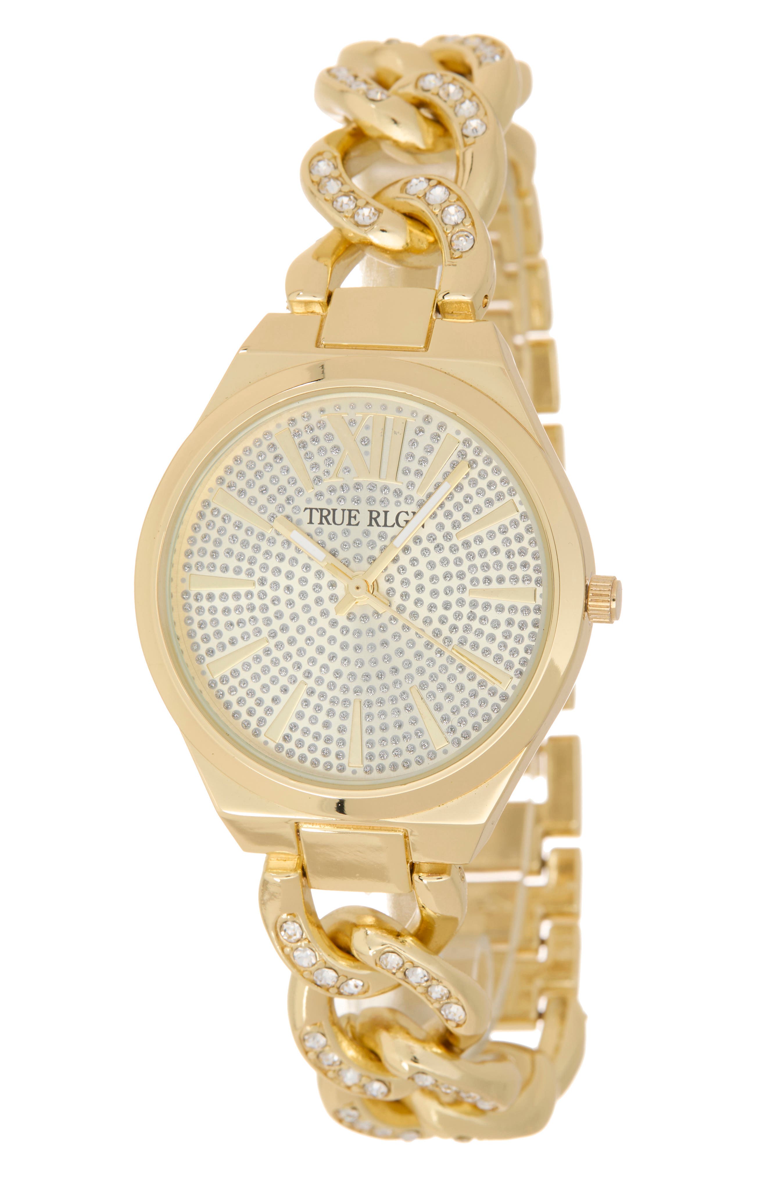 True Religion Iced Crystal Bracelet Watch, 33.2mm