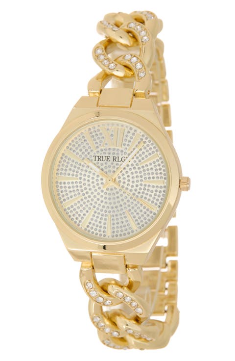 Iced Crystal Bracelet Watch, 33.2mm