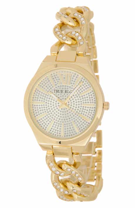 True Religion Iced Crystal Bracelet Watch, 33.2mm