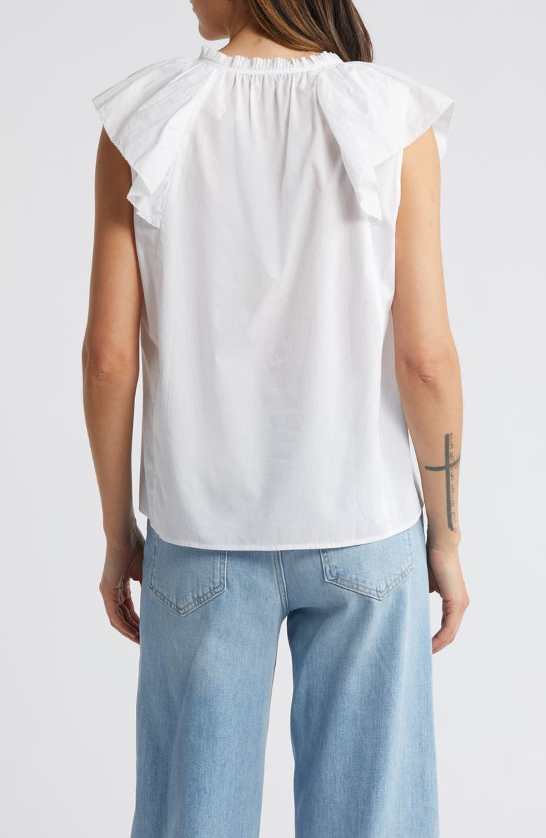 Rails Karysa Ruffle Sleeve Cotton Top, Alternate, color, White