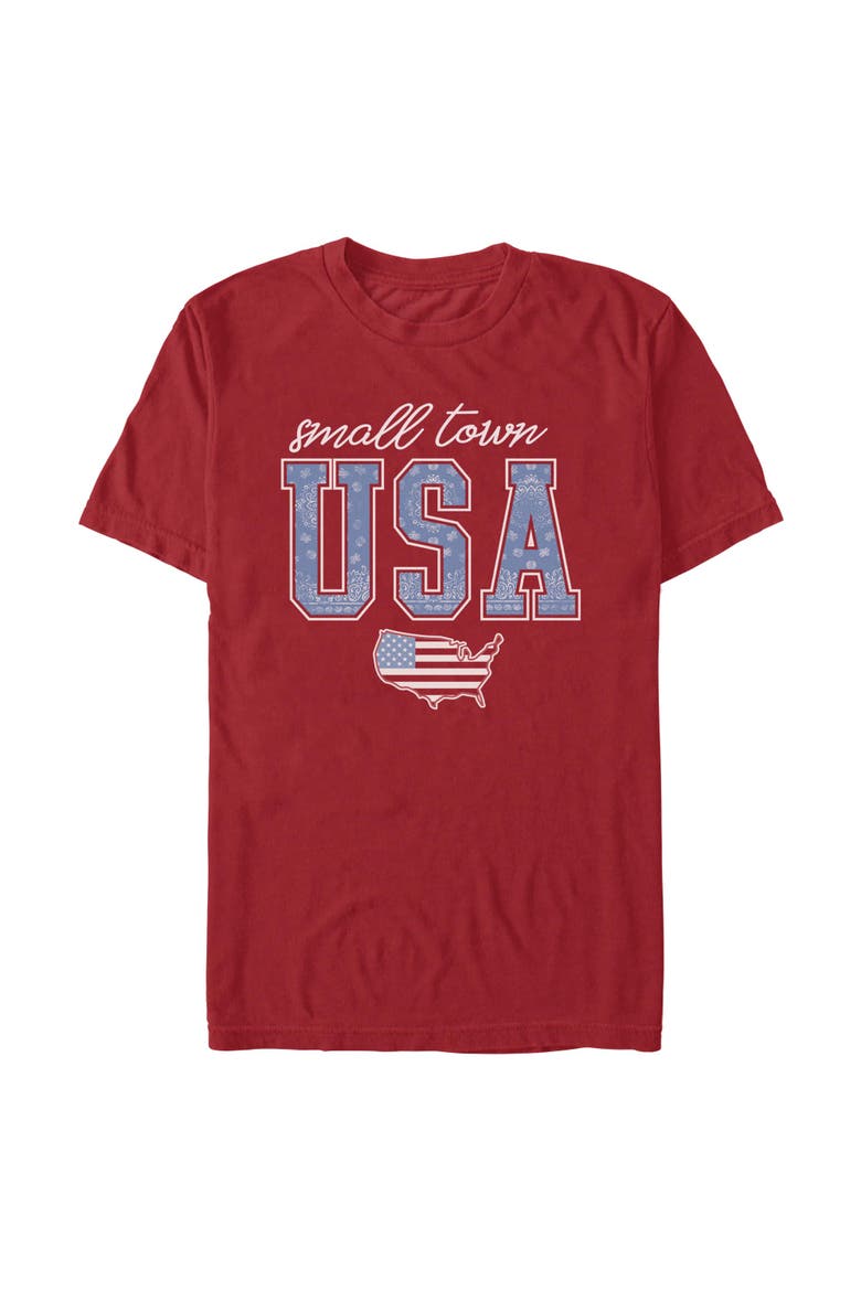 Men's Lost Gods Small Town USA Map  Graphic T-Shirt, Main, color, Cardinal