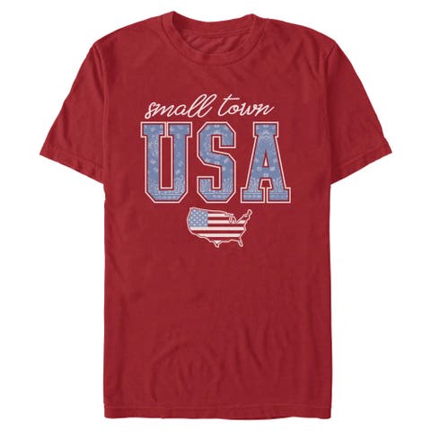 Men's Lost Gods Small Town USA Map  Graphic T-Shirt