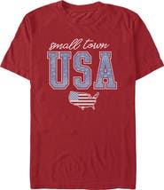 Lost Gods Men's Small Town USA Map Short Sleeve Graphic T-Shirt