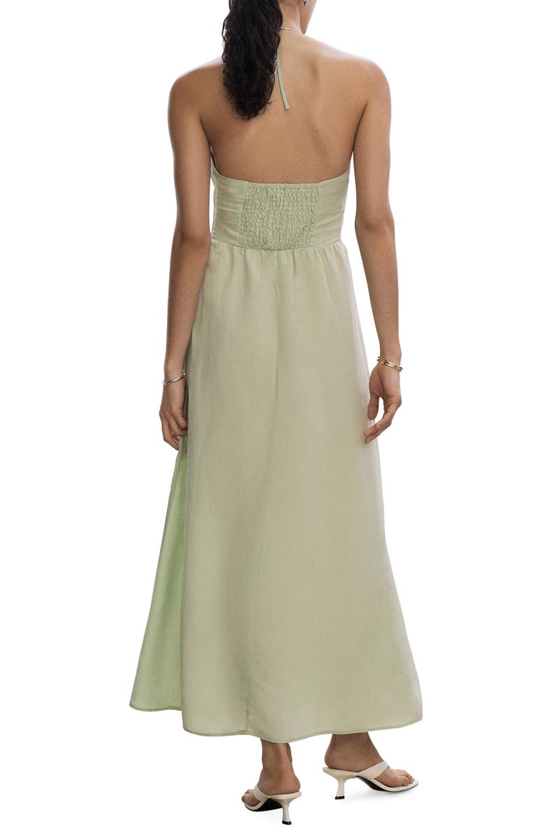 MANGO Cutout Halter Maxi Dress, Alternate, color, 