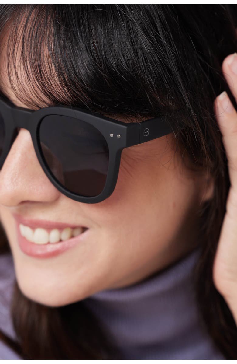 IZIPIZI #N 53mm Trapeze Sunglasses, Alternate, color, Black