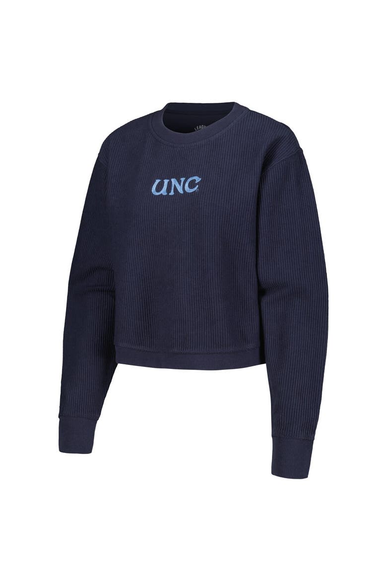 Women's League Collegiate Wear Navy North Carolina Tar Heels Timber Cropped Pullover Sweatshirt, Alternate, color, Navy
