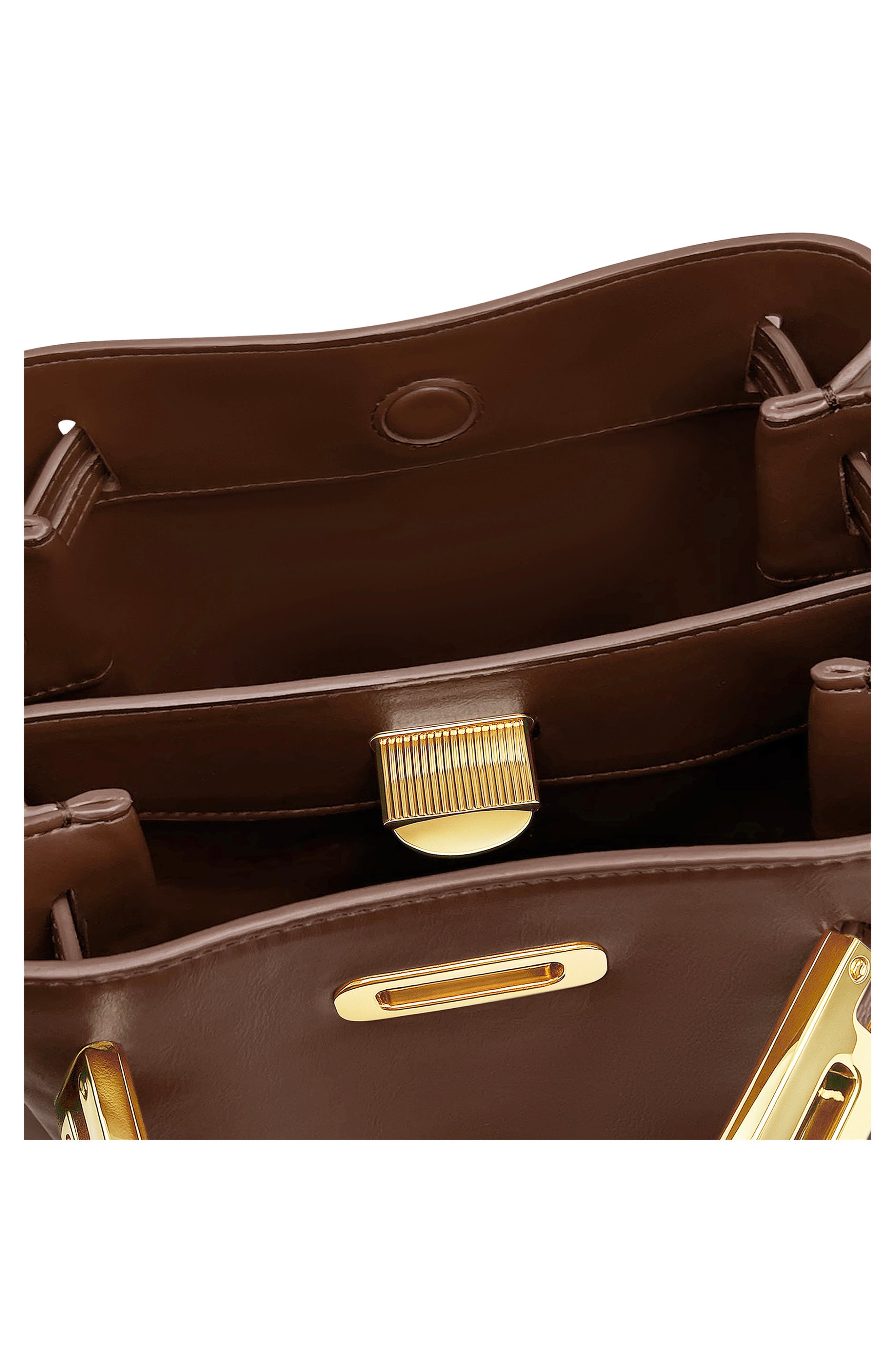 Charlene Double Buckle Shoulder Bag, Alternate, color, BROWN