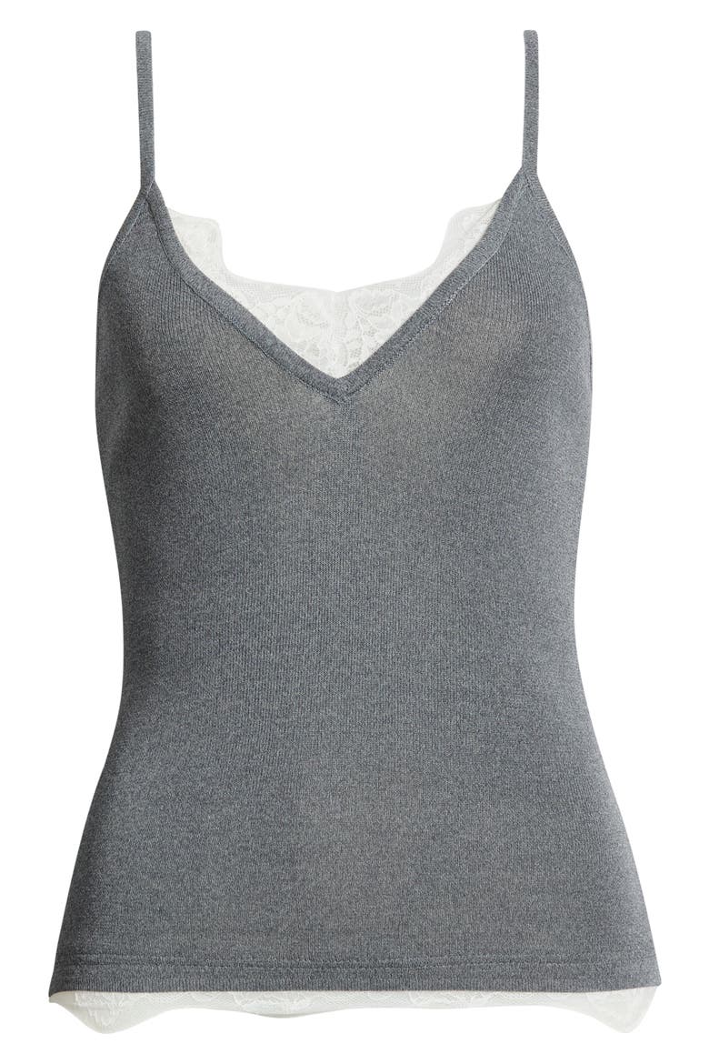 Television Lace Trim Camisole, Main, color, GREY