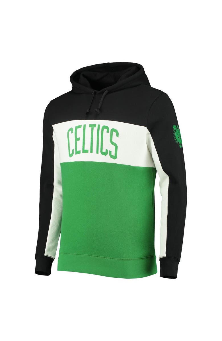 Junk Food Men's Junk Food Black/White Boston Celtics Wordmark Colorblock Fleece Pullover Hoodie, Alternate, color, 