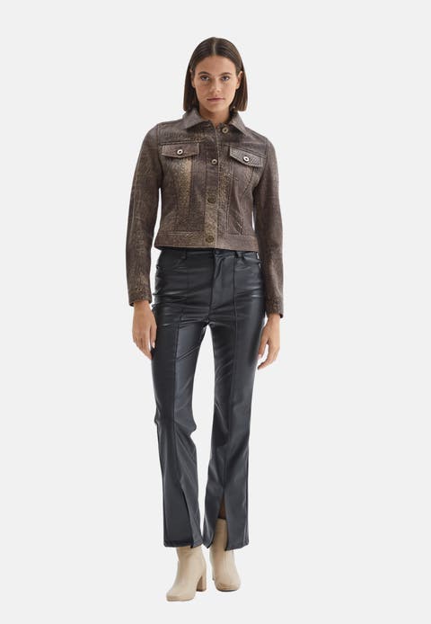 Arabella Textured Leather Jacket
