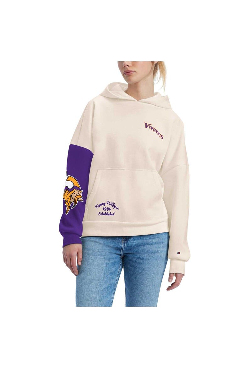 Women's Tommy Hilfiger Cream/Purple Minnesota Vikings Harriet Pullover Hoodie, Main, color, Cream