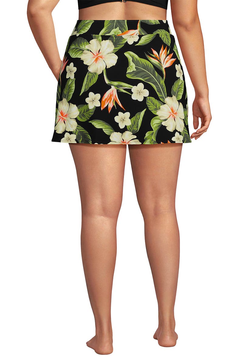 Lands' End Swim Skirt Swim Bottoms, Alternate, color, Hibiscus Floral/Black