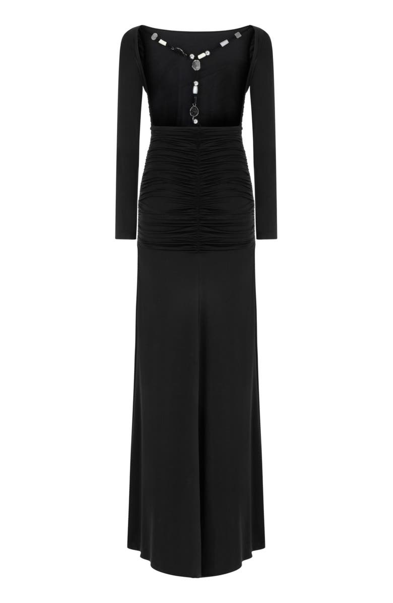 Nocturne Open Back Long Sleeve Maxi Dress, Alternate, color,