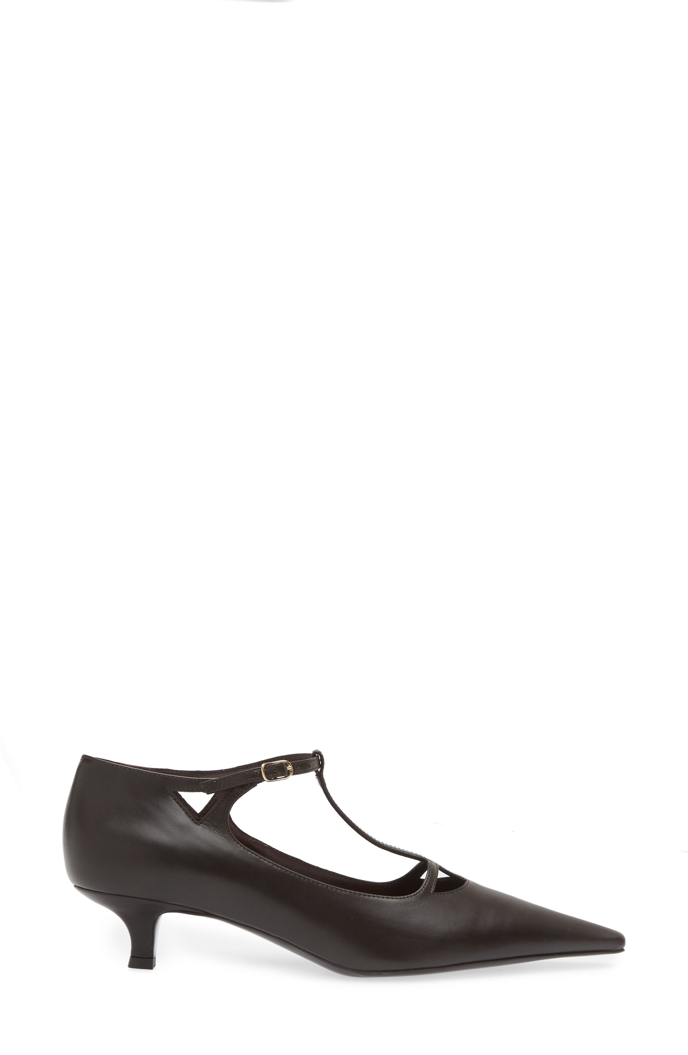 Cyd Kitten Heel Pointed Toe Pump, Alternate, color, DARK BROWN