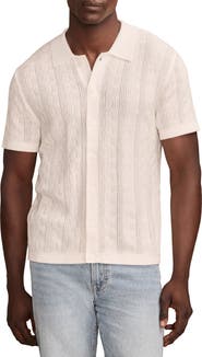 Lucky Brand Textured Button-Up Polo Sweater