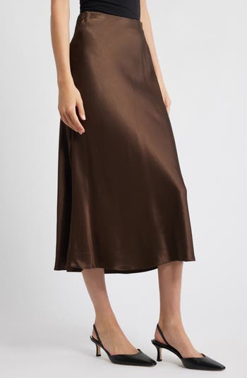 Anya Satin Midi Skirt