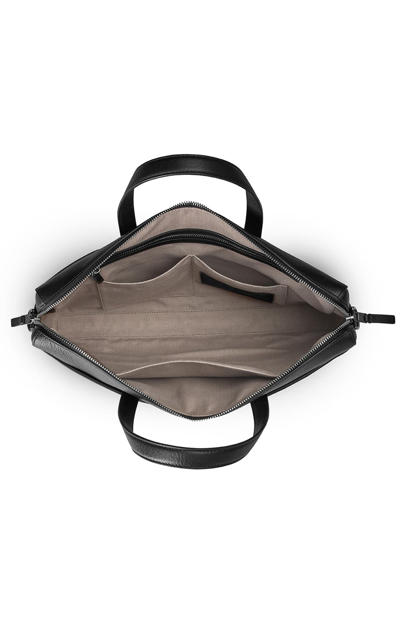 Shinola Canfield Essential Pebbled Leather Briefcase, Alternate, color, Black