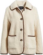 Bernardo Contrast Trim Faux Shearling Jacket