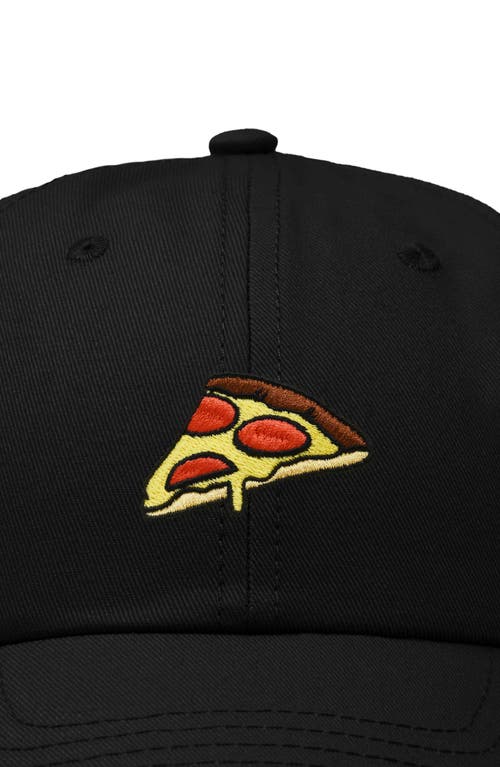 Dalix Pizza Slice Embroidered Dad Hat In Black