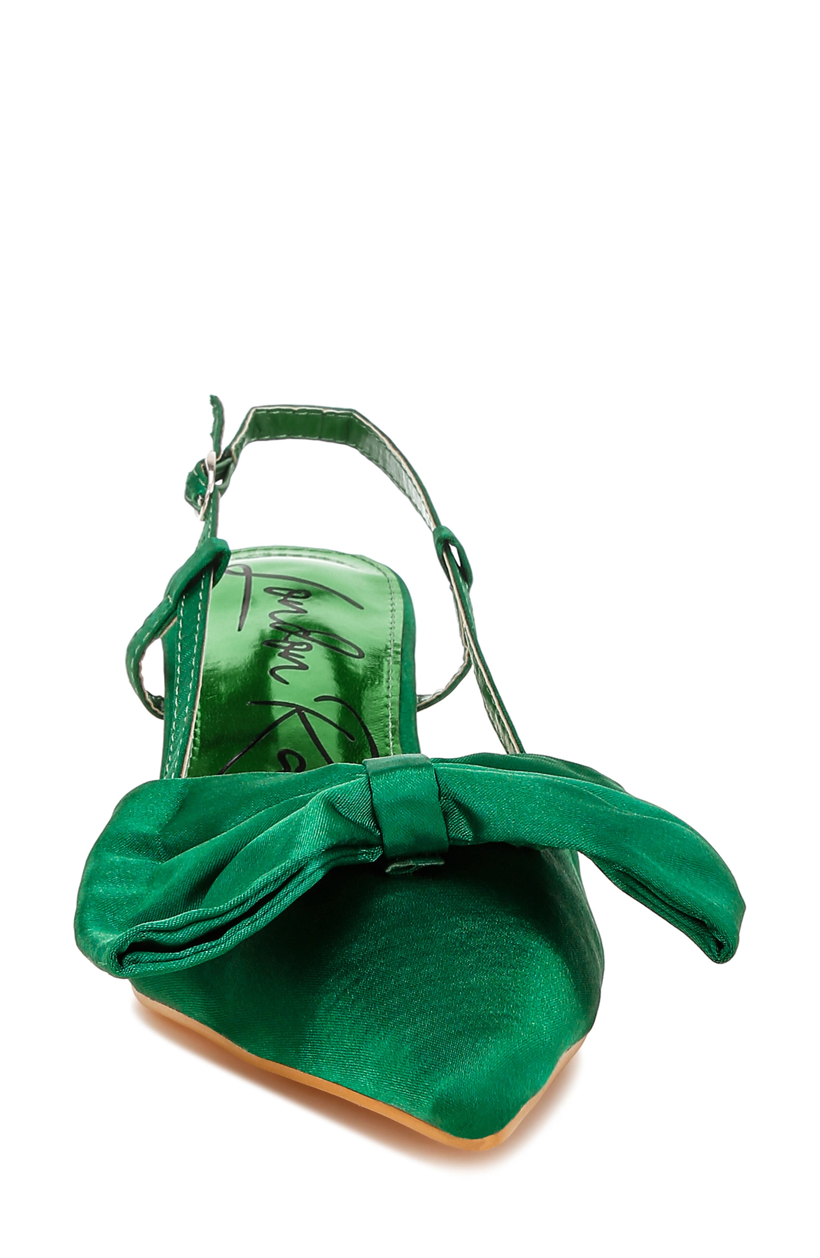 LONDON RAG Okshak Bow Pointed Toe Slingback Satin Pump, Alternate, color, 