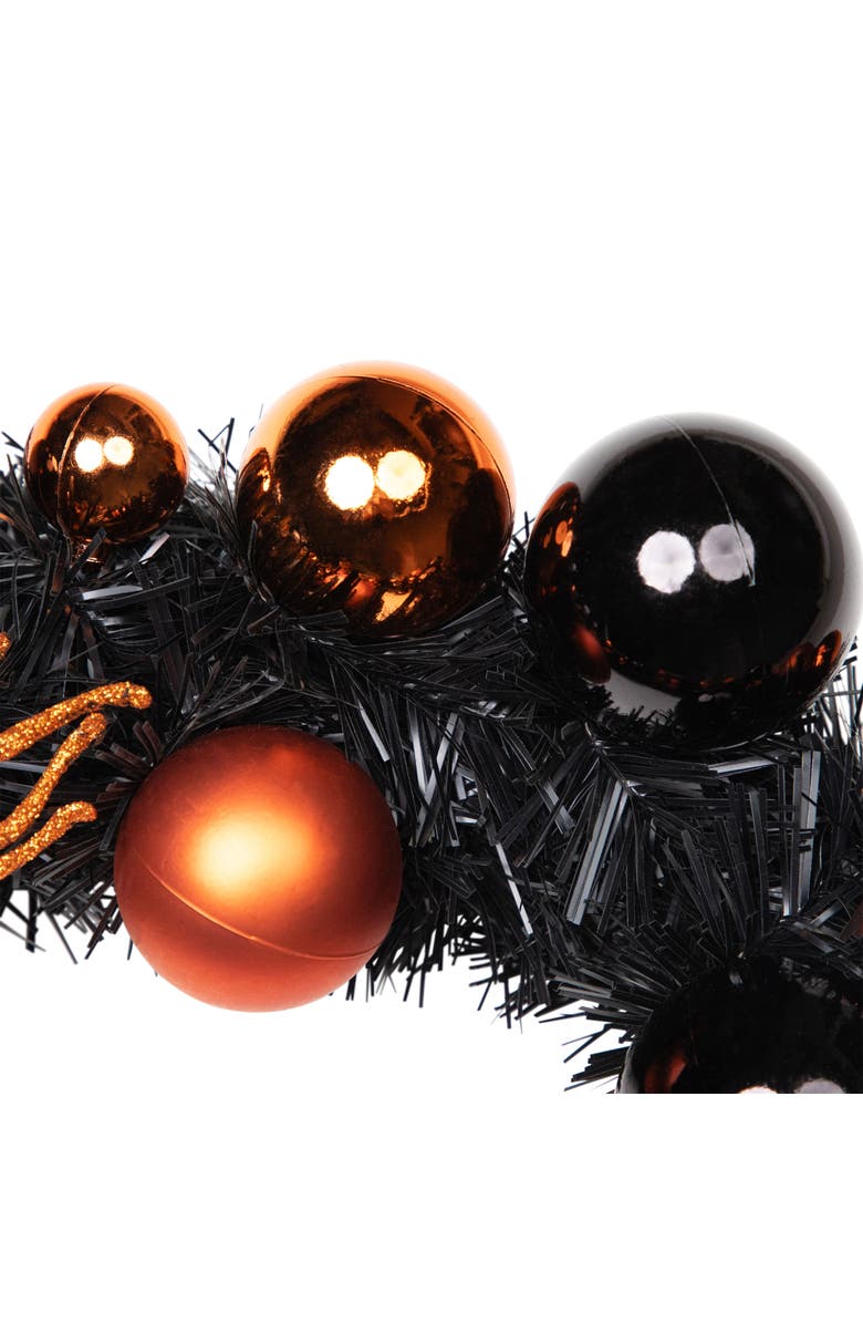 Northlight Spiders and Ornaments Halloween Wreath - 18" - Unlit, Alternate, color, Black