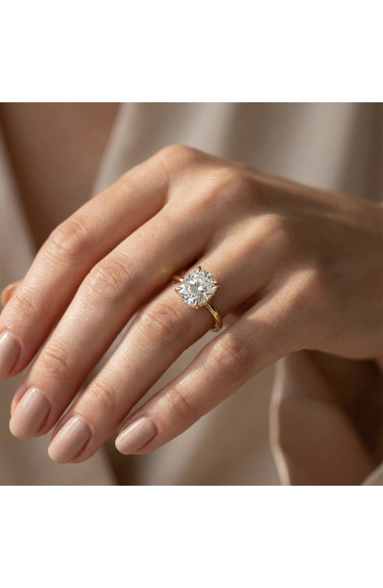 Bliss Diamond Certified 2Ct Cushion Hidden Halo Diamond Engagement Ring 14k Gold Lab Grown, Alternate, color, 14K White Gold