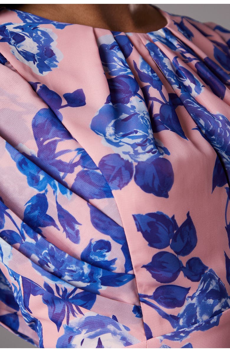 Coast Cap Sleeve Floral Chiffon Midi Dress, Alternate, color, Nude