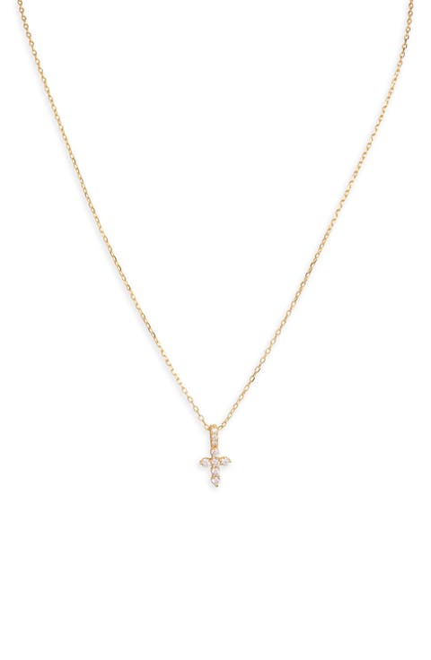 Cubic Zirconia Cross Pendant Necklace