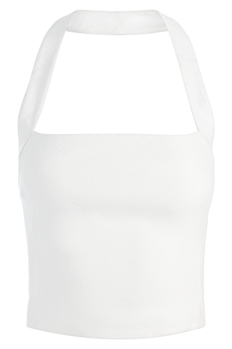 Fiona Crop Halter Top, Alternate, color, OFF WHITE