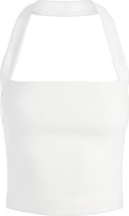 Alice + Olivia Fiona Crop Halter Top