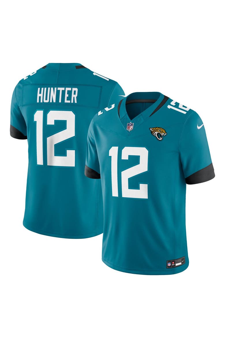 Men's Nike Travis Hunter Teal Jacksonville Jaguars Team Vapor F.U.S.E. Stitched Limited Jersey, Main, color, Teal