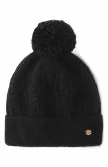 Moss Cashmere Pom Beanie