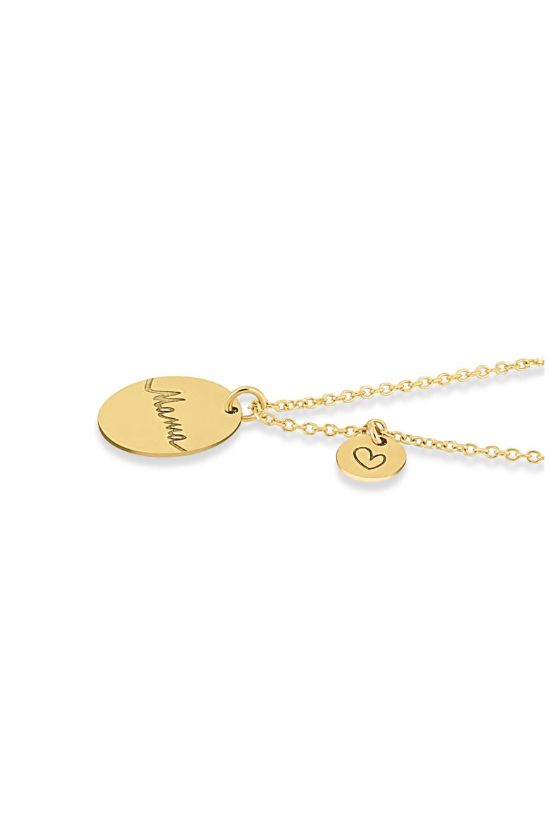 14K Gold Mama Disc Pendant Necklace (Online Trunk Show), Alternate, color, 14K YELLOW GOLD