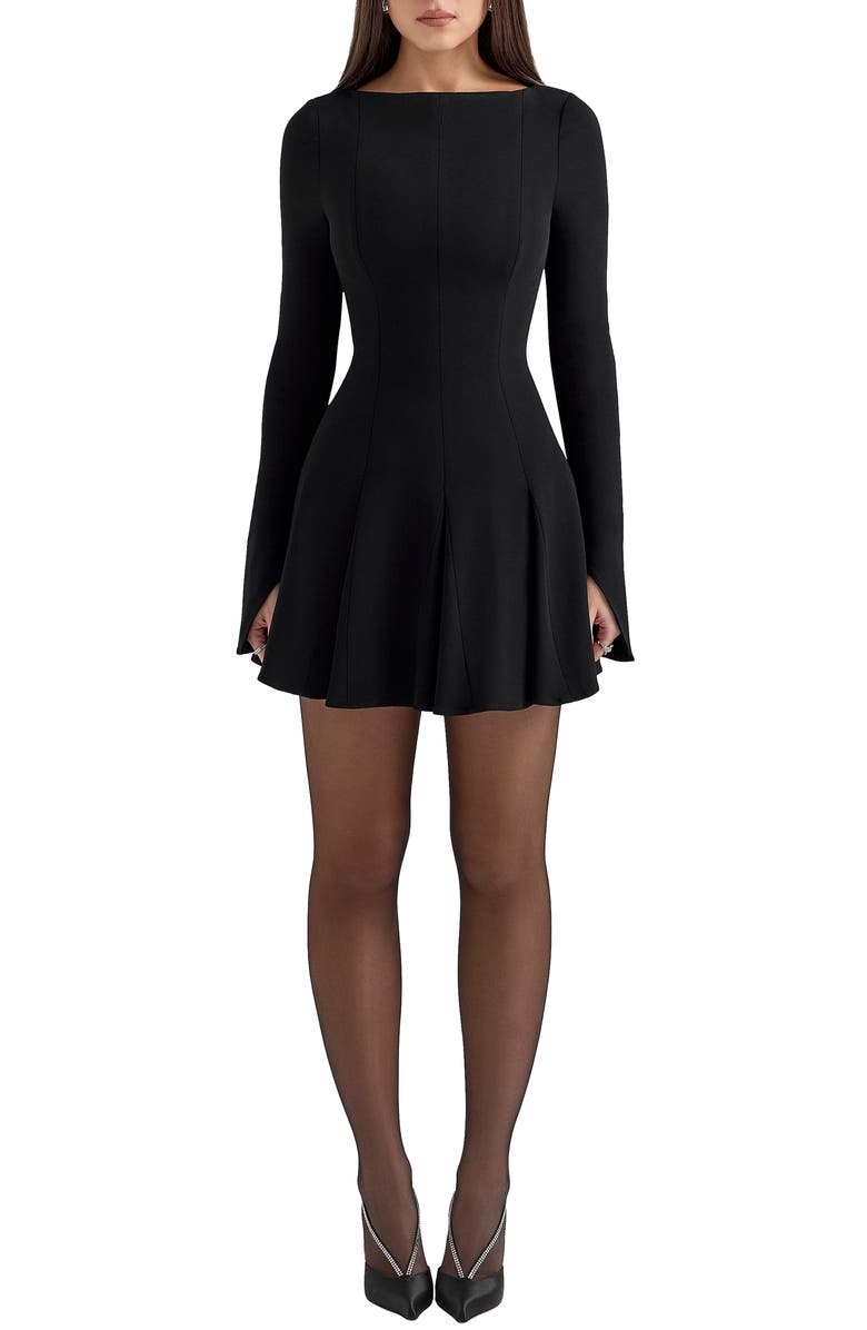 HOUSE OF CB Francesca Long Sleeve Minidress, Main, color, Black