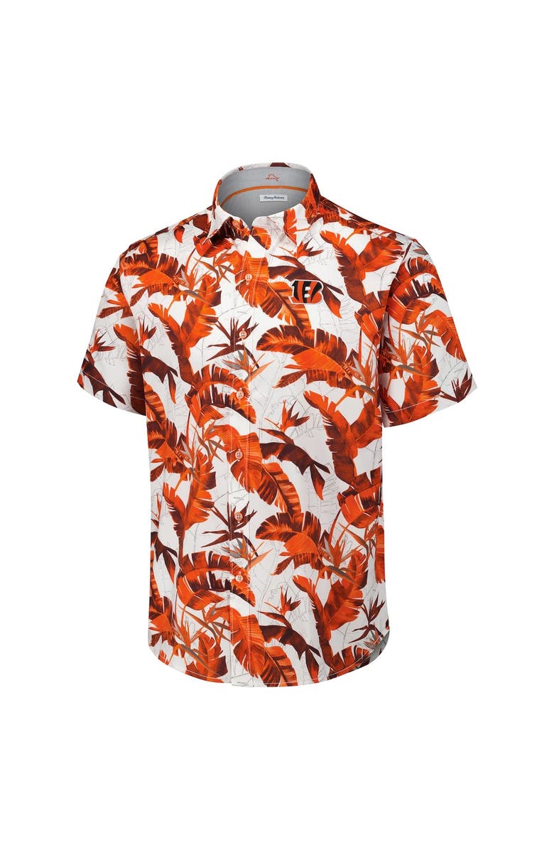 Tommy Bahama Men's Tommy Bahama Orange Cincinnati Bengals Sunnyvale Blooms Camp Button-Up Shirt, Alternate, color, 