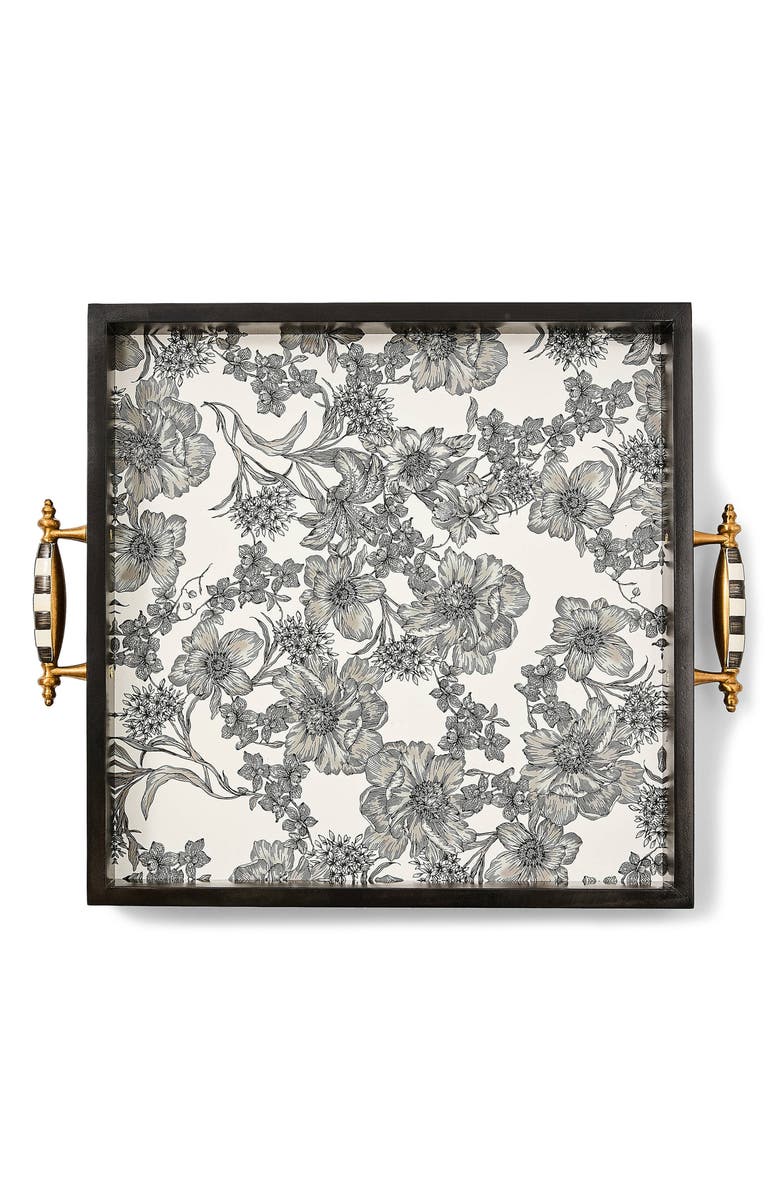 MACKENZIE CHILDS Courtly English Garden Serving Tray, Alternate, color, Black