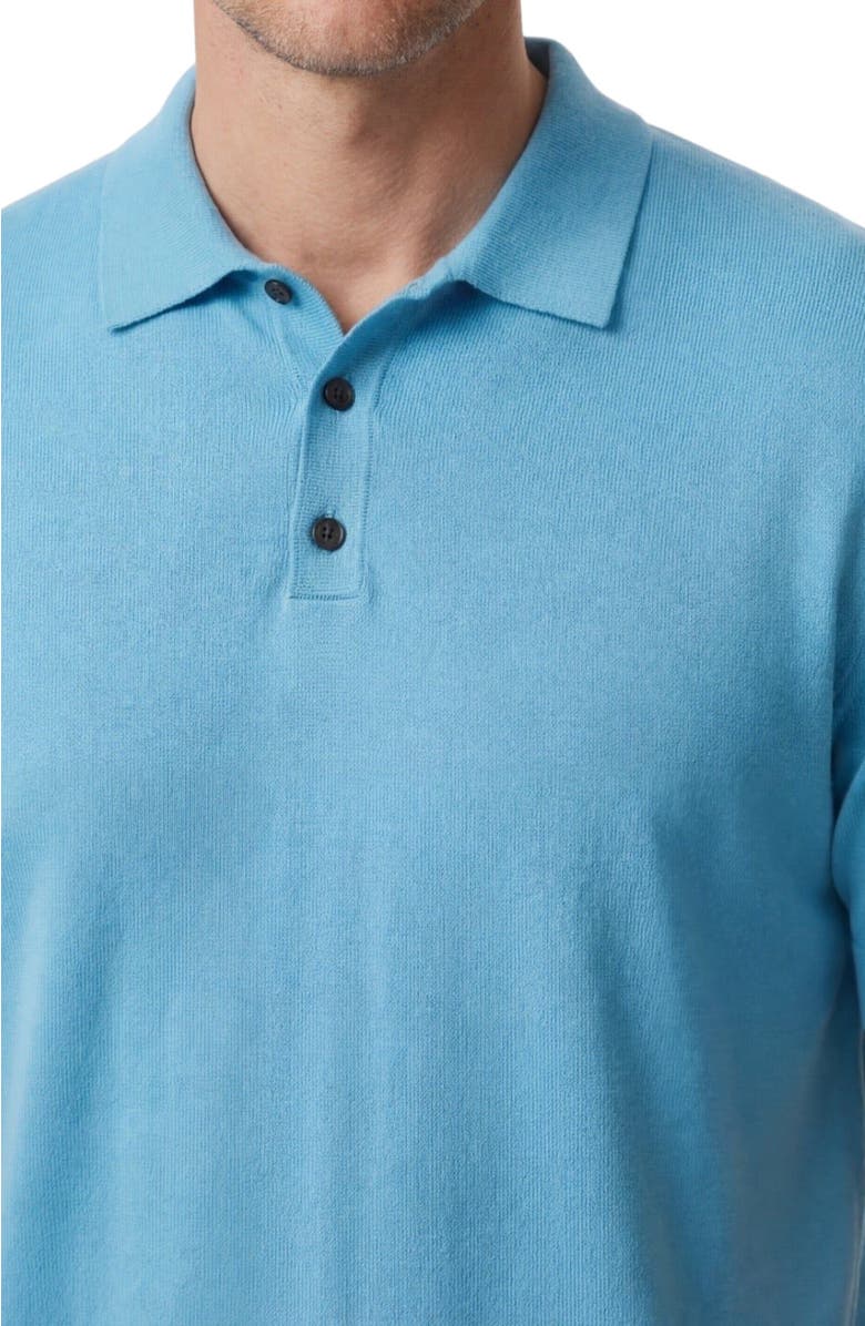 Lords of Harlech Mens Merino Silk Cashmere Polo, Alternate, color, Teal