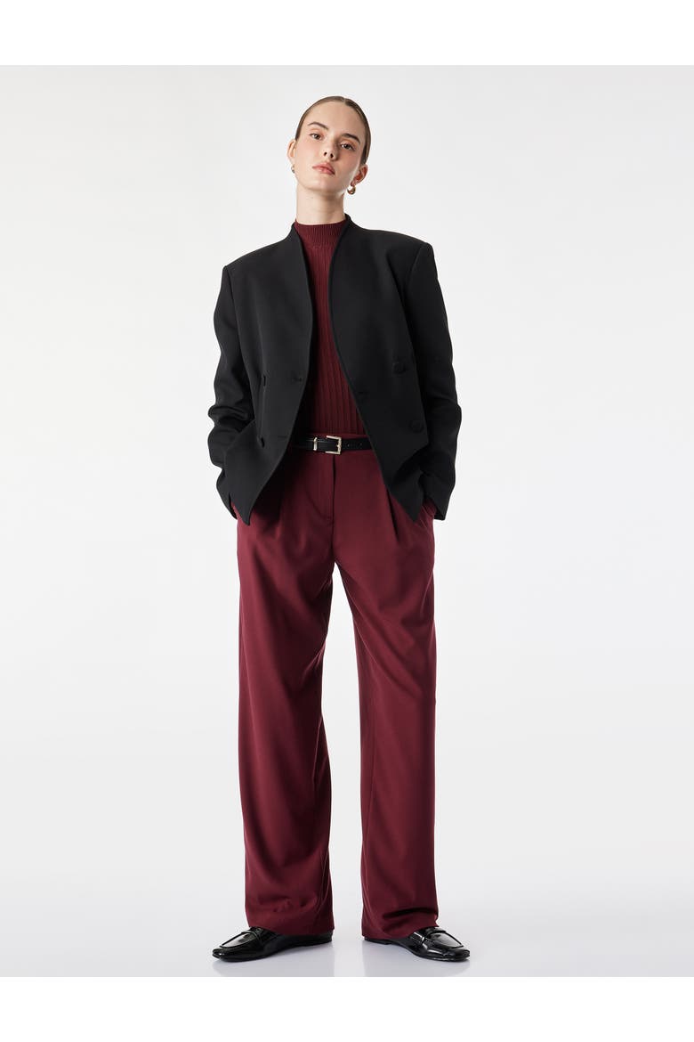Belted Tailored Pants, Main, color, BORDEUX