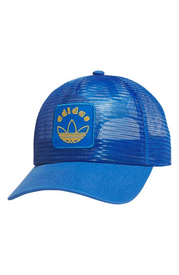 Adidas Originals Adidas Gender Inclusive Worldwide Patch Mesh Trucker Cap In Blue