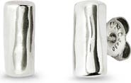 UNODE50 Sterling Silver-Plated Tube-Shaped Earrings