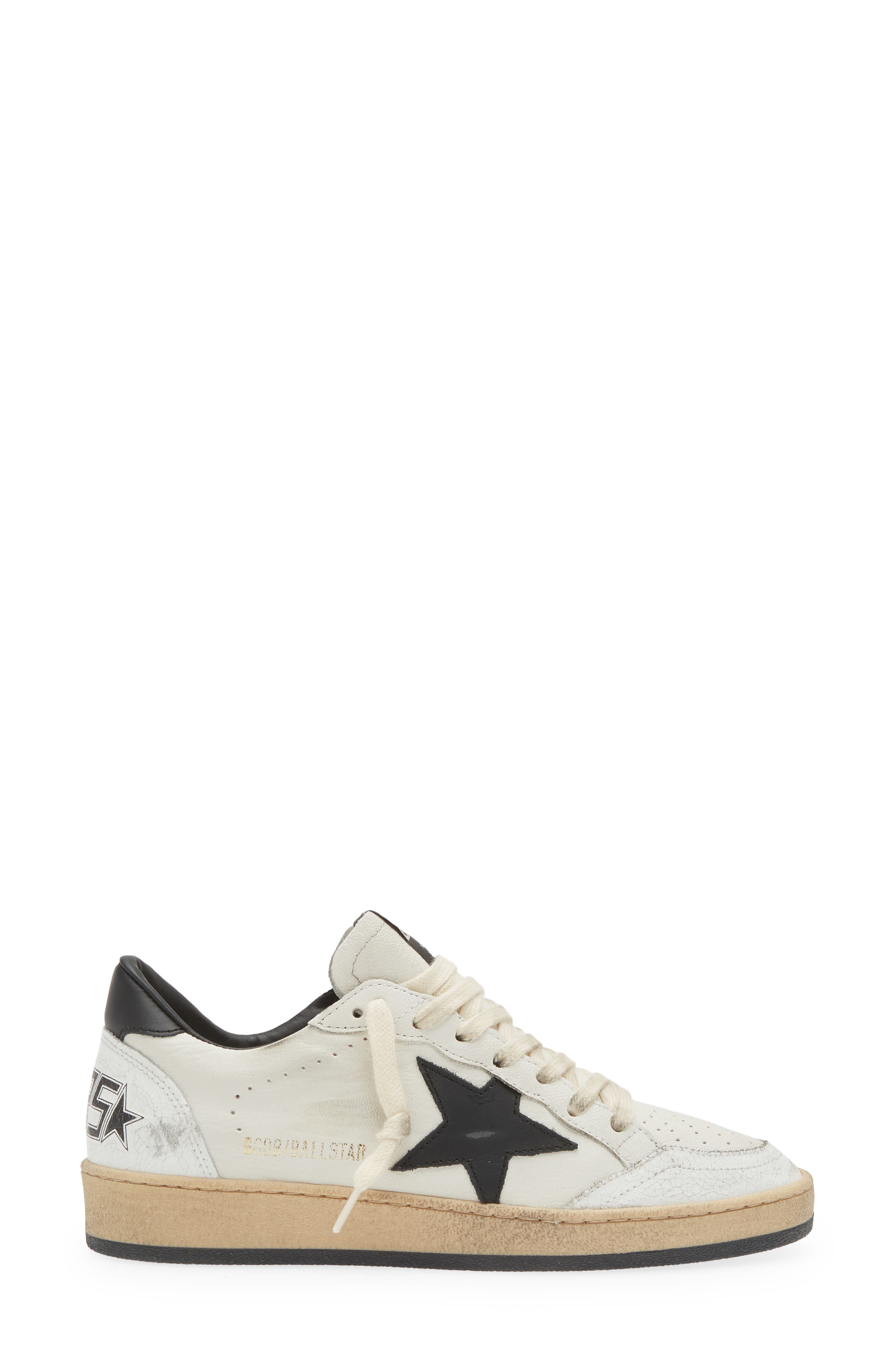 Golden Goose Ball Star Sneaker, Alternate, color, White/ Black
